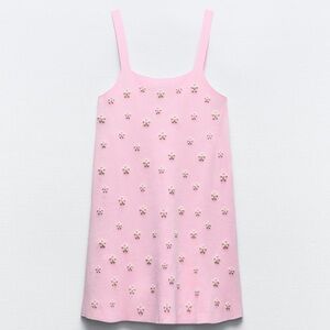 Zara pearl trim knit mini dress size small